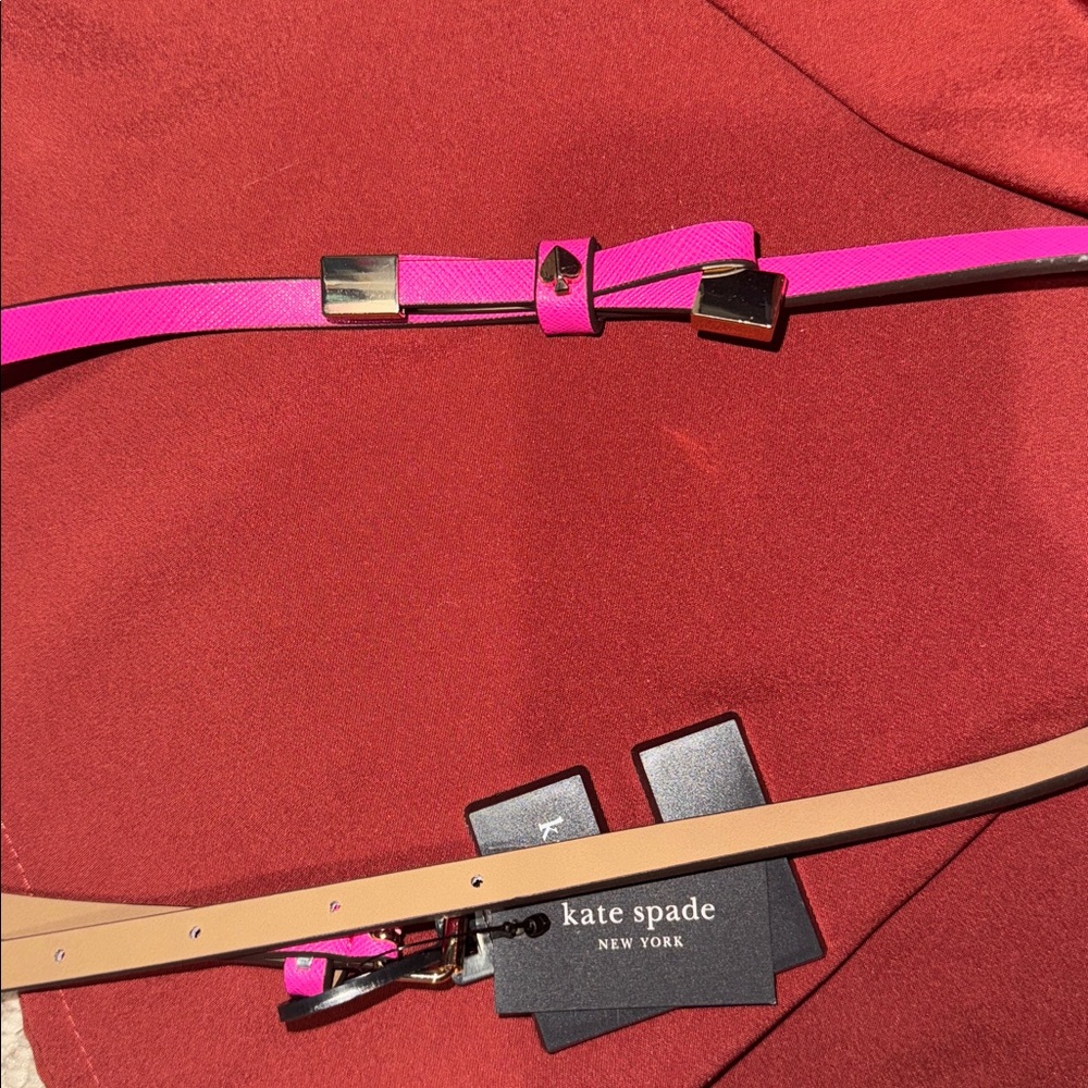 Kate Spade Pink and Gold Bow Belt